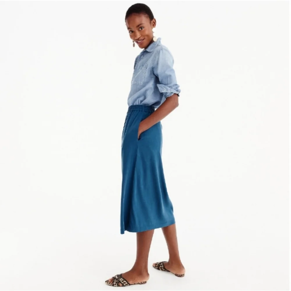 ❌️SOLD❌️Universal Standard × J.Crew Cupro Shirred Midi Skirt